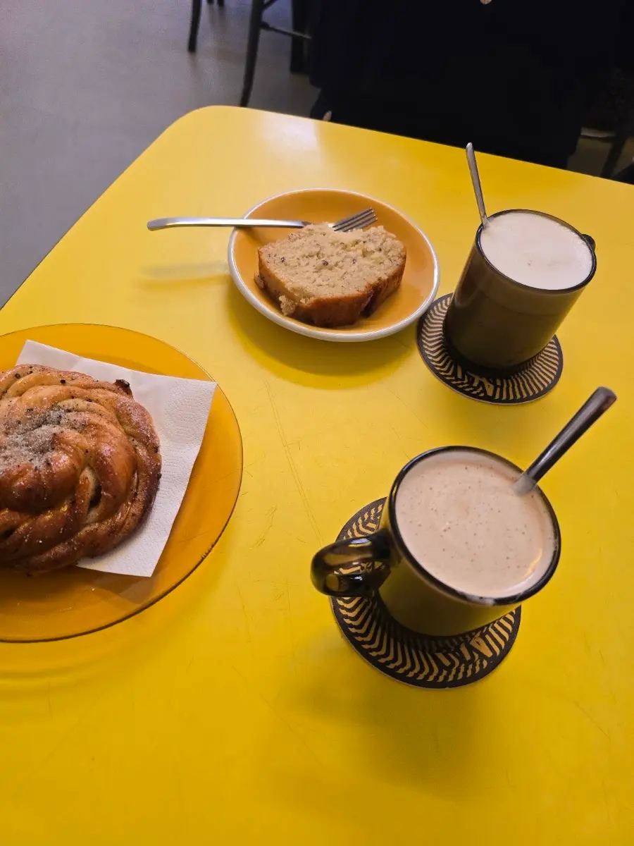 Black & Yellow coffee bar interior